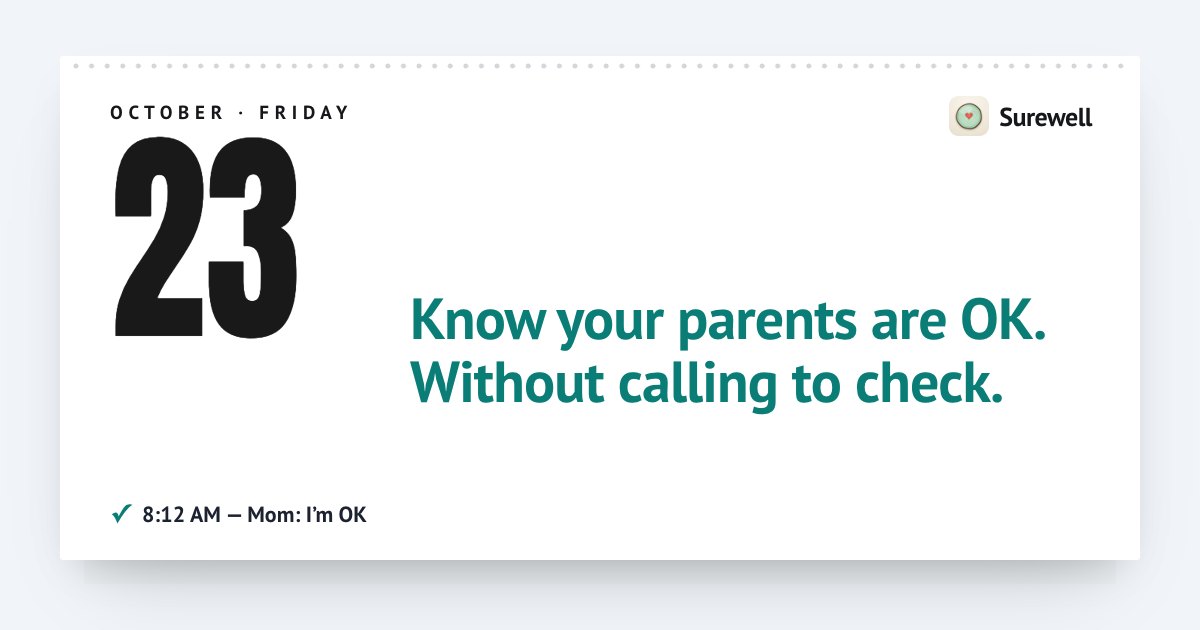 Showoff Saturday: I built a daily "I'm OK" app for parents who live alone, and I'm looking for Andro
